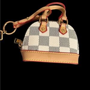 Checkered Tan and White Handbag